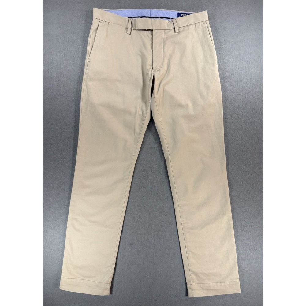 Polo Ralph Lauren Men's Khaki Tan Stretch Slim Fit Chino Pants Size 29x30